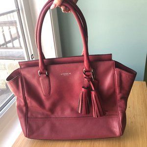 Red Coach Leather Bag